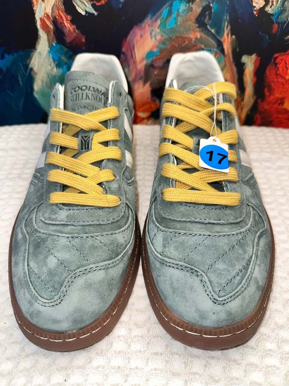 No.17 Coolway Goal Unisex Suede Sneakers in Forest Green